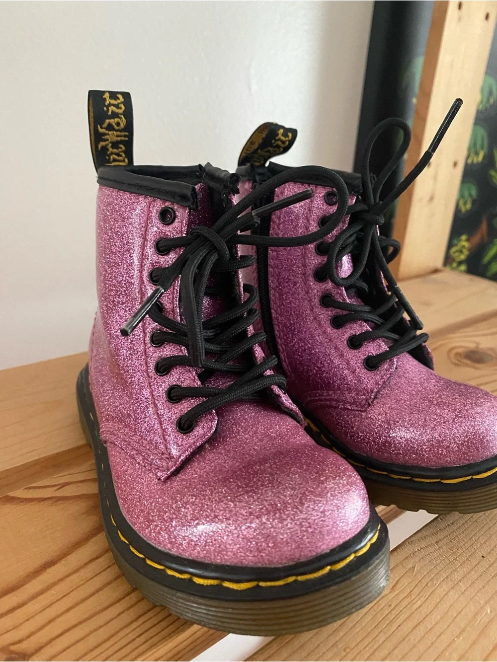 Dr. Martens Doc Martens Pink Glitter 1460 Boots 7 Girls